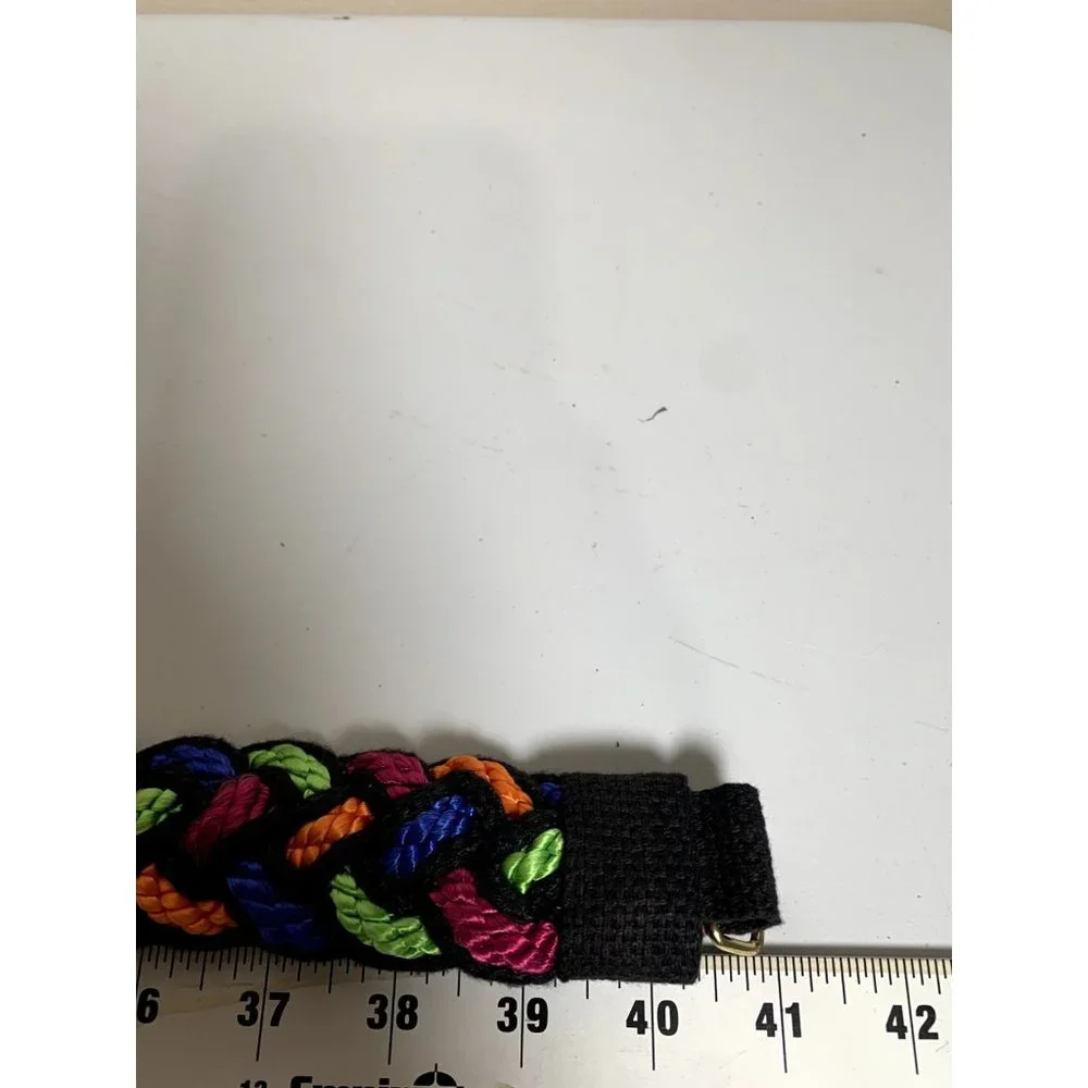 Vintage Statement Belt‎ Braided Womens Colorful 90s Strap Waist Retro